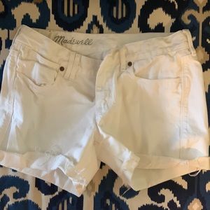 Madewell white cut off shorts